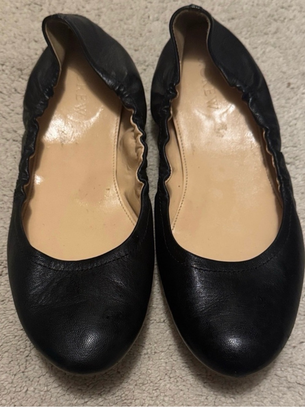 JCrew Black Leather Women's Ballet Flats - 8